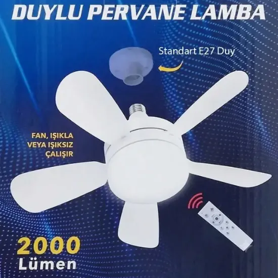 PowerMaster PM-25552 E27 2000 Lümen Ledli Tavan Fan Vantilatör resmi