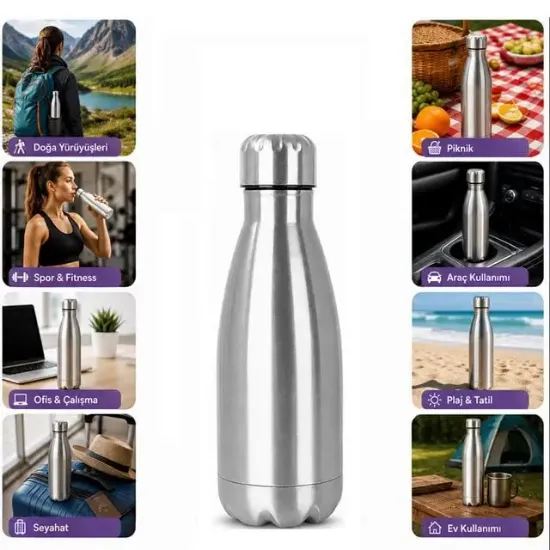 Sunup SN-25711 Şişe Tipi 350 Ml. Paslanmaz Çelik Termos resmi
