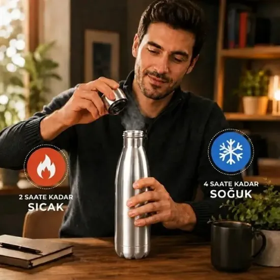 Sunup SN-25711 Şişe Tipi 350 Ml. Paslanmaz Çelik Termos resmi