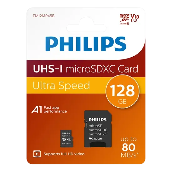 PHILIPS 128GB MICRO SDXC 80 MB/S C10 FM12MP45B/00 resmi