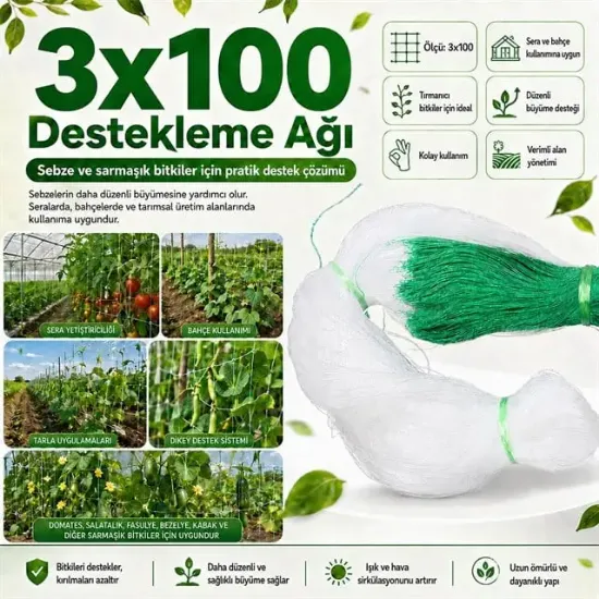 Sunup SN-38881 Bitki Tırmanma Ağı 3x100 m resmi
