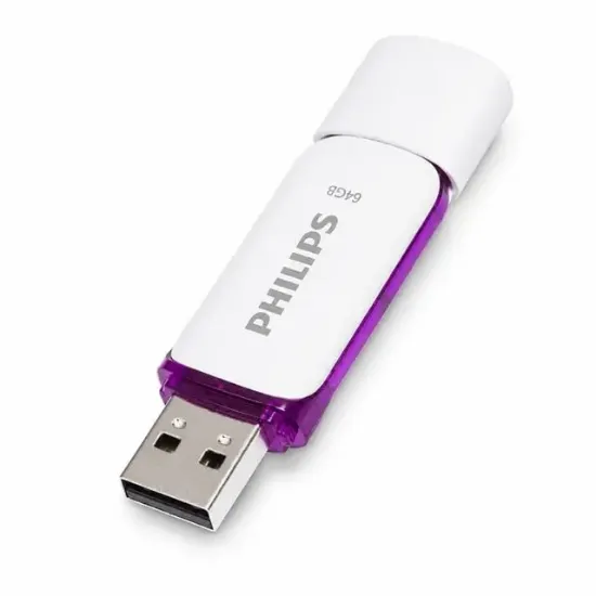 PHILIPS FM64FD70B/00 64 GB MOR/BEYAZ SNOW USB 2.0 FLASH BELLEK resmi