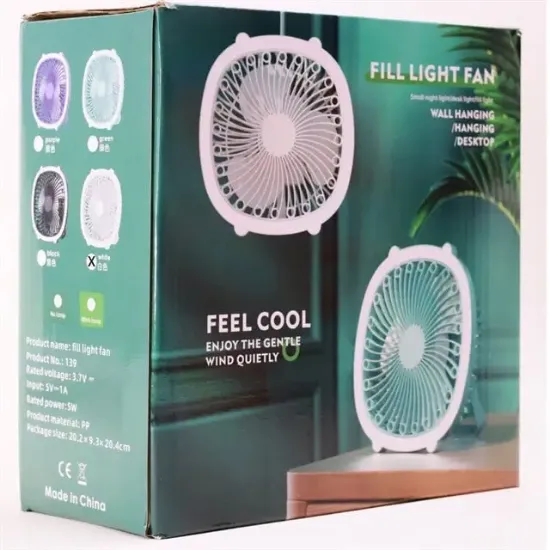 PowerMaster PM-21882 Işıklı Masa Üstü Şarjlı Fan Vantilatör resmi