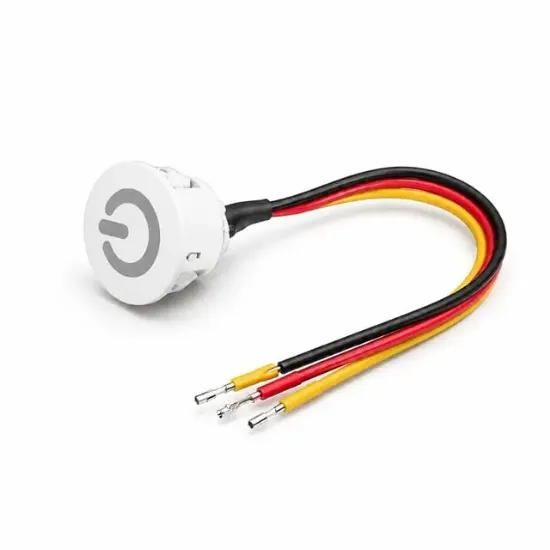 Powermaster PM-30802 3.7-4.2V 10mm Kablolu Beyaz Led Dimmer Switch Buton resmi