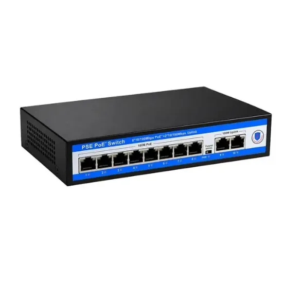 Novacom NVC-PSE0820 100/1000 Mbps 8 Port PoE + 2 Port Uplink Switch resmi