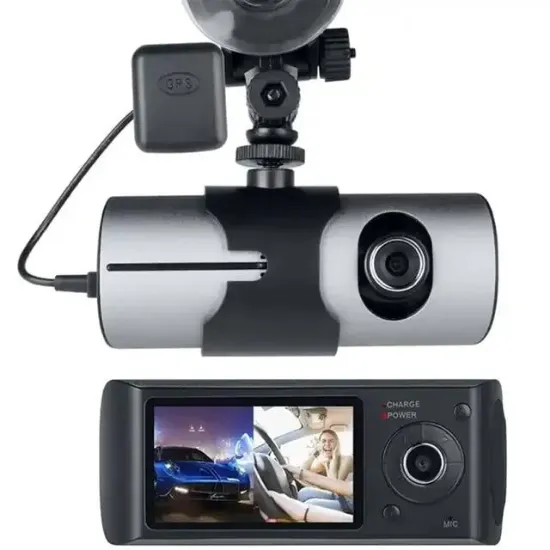 PowerMaster R300 GPS Destekli Çift Kameralı Araç İçi DashCam DVR Kamera Seti resmi