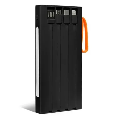 Powerway QC10-PD 10.000 mAh Dahili Kablolu ve Fenerli Hızlı Şarj Power Bank resmi