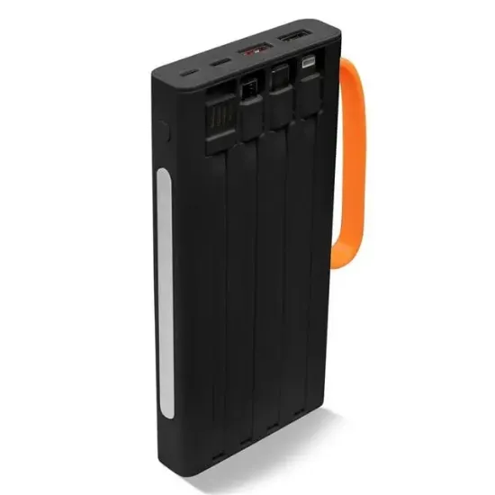 Powerway QC10-PD 10.000 mAh Dahili Kablolu ve Fenerli Hızlı Şarj Power Bank resmi