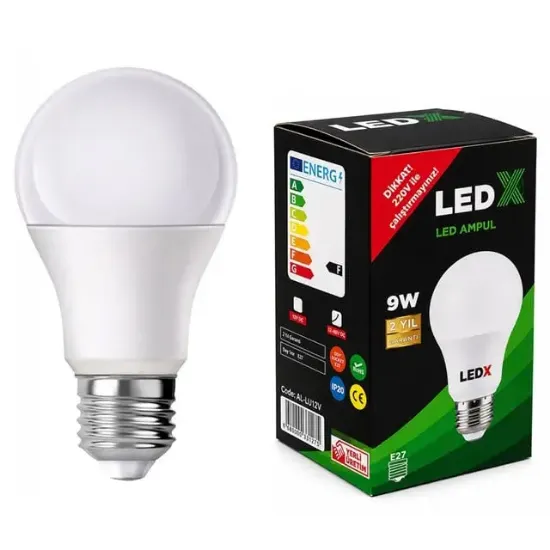 LedX AL-LL12-48V E27 Duy 12V–48V Arası 850 Lümen 9W 6500K Beyaz LED Ampul resmi