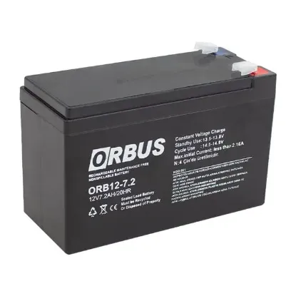 Orbus ORB12-7.2 12 Volt 7.2 Amper Akü (150x65x90 Mm) resmi