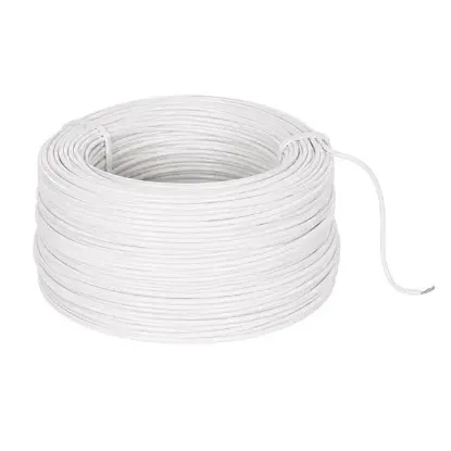 Artar H03V-K 0.22 mm Bakır Çok Damarlı Devre Montaj Kablosu Beyaz Zil Teli (0.22 mm² 100 Metre) resmi