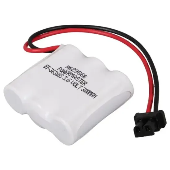 PowerMaster EF-36300S 3.6 Volt 300mAh Ni-MH 3'lü Kısa İnce Telsiz Telefon Pili 31x32x11mm resmi