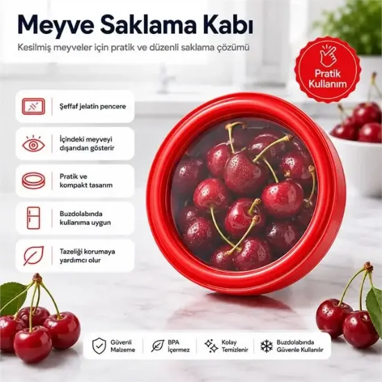 Sunup SN-38873 Sebze Meyve Saklama Kabı Kırmızı resmi