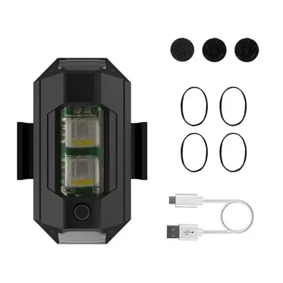 Powermaster PM-20269 Universal Ledli Şarjlı 7 Renkli Motosiklet Araba Uyarı Lambası resmi