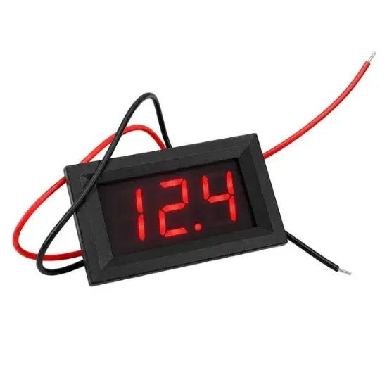 Weko CA-056-30V DC 4-30 Volt Dijital Kırmızı Ekranlı Voltmetre (3 Pin) resmi