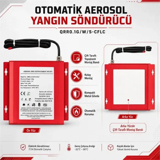 Powermaster QRR0.1GW/S-CFLC S-Tipi Otomatik Aerosol Yangın Söndürücü resmi