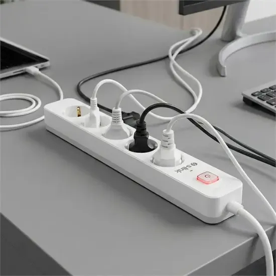 S-Link SPG501S 1.5 Metre Kablolu 750 Joule 1.5 Mm Anahtarlı 5'li Akım Korumalı Priz resmi