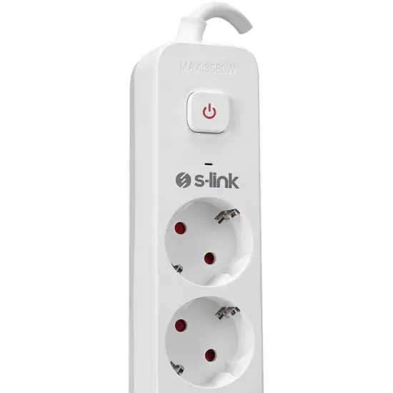 S-Link SPG501S 1.5 Metre Kablolu 750 Joule 1.5 Mm Anahtarlı 5'li Akım Korumalı Priz resmi