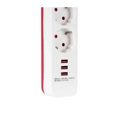 S-Link SPG403U 1.5 Metre 4lü Anahtarlı Akım Korumalı Usb Girişli resmi