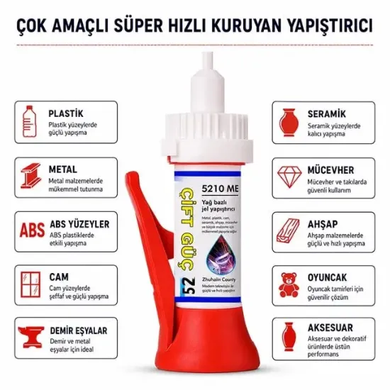 PowerMaster PM-29676 Yağ Bazlı Jel Tipi Süper Hızlı Çok Amaçlı Güçlü Yapıştırıcı resmi