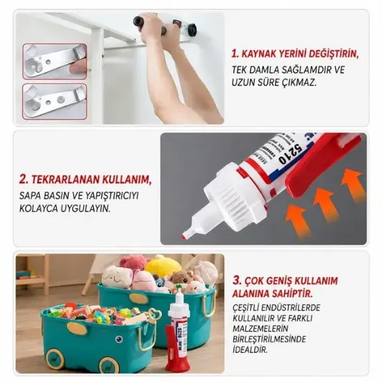 PowerMaster PM-29676 Yağ Bazlı Jel Tipi Süper Hızlı Çok Amaçlı Güçlü Yapıştırıcı resmi