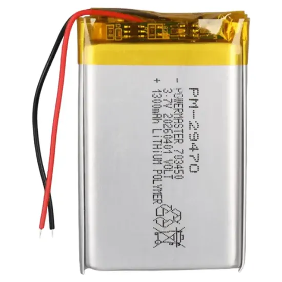 PowerMaster 703450 3.7V 1300mAh Lityum Polimer (Li-po) Batarya Ciklet Pil resmi