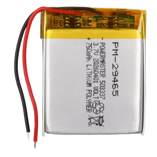 PowerMaster 503337 3.7V 750mAh Lityum Polimer (Li-po) Batarya Ciklet Pil resmi