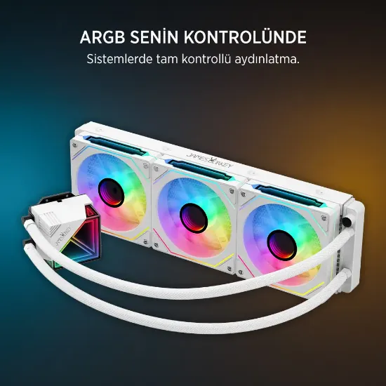James Donkey Lugis JDC360 ARGB 360mm Beyaz Sıvı İşlemci Soğutucu AM5 ve LGA1700 Uyumlu resmi