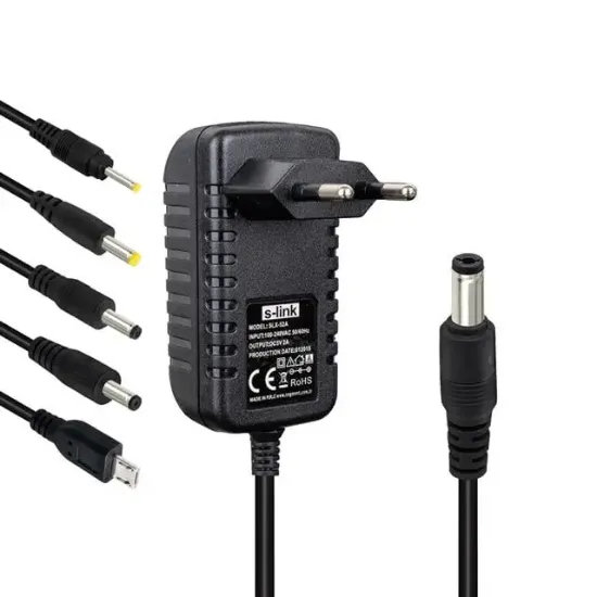 S-Link SLX-52A 5-9-12 Volt - 2 Amper Çok Uçlu Telefon Tablet PC Akü Akıllı Şarj Adaptörü resmi