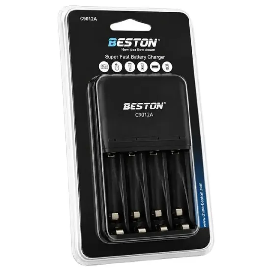 Beston C9012A AA/AAA Ni-MH/Ni-Cd Akıllı Hızlı Pil Şarj Cihazı resmi