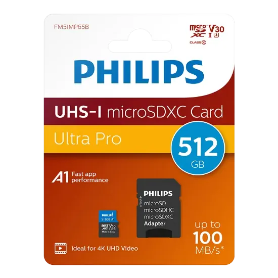 PHIIPS 512GB MICRO SDXC 100 MB/S C10 FM51MP65B/00 resmi