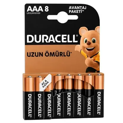 Duracell Turbo Max Alkalin LR03 1.5V AAA İnce 8'li Pil  resmi