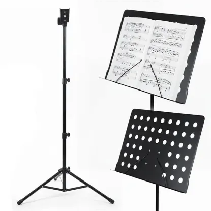Magicvoice MV-19498 Katlanabilir Tripod Nota Sehpası Perfore Standı Konser Orkestra Tipi Yükseklik Ayarlı (50-150CM) resmi