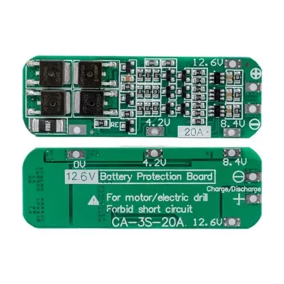 Weko 11.1V 12V 12.6V 18650 Lityum Pil Şarj Koruma Kartı - 3S 20A Matkap BMS resmi