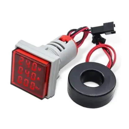Powermaster Voltampermetre 50-500V 0-100A AC Kare Kırmızı (AD22-22VAS) resmi