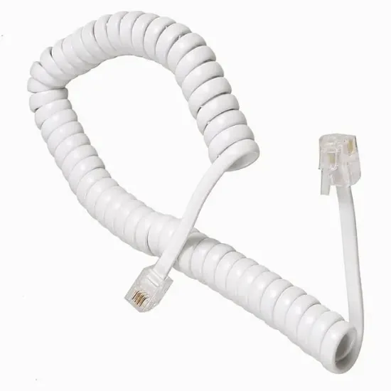 Telefon Spiral Kablo Beyaz resmi