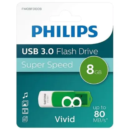 PHILIPS 8GB USB 3.0 SNOW YEŞİL FM08FD00B/00 resmi