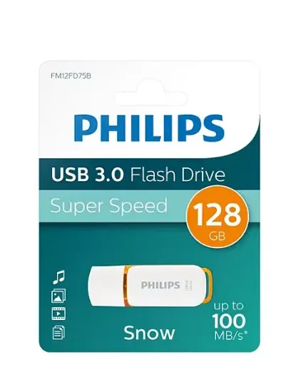 PHILIPS 128GB USB 3.0 SNOW TURUNCU FM12FD75B/00 resmi