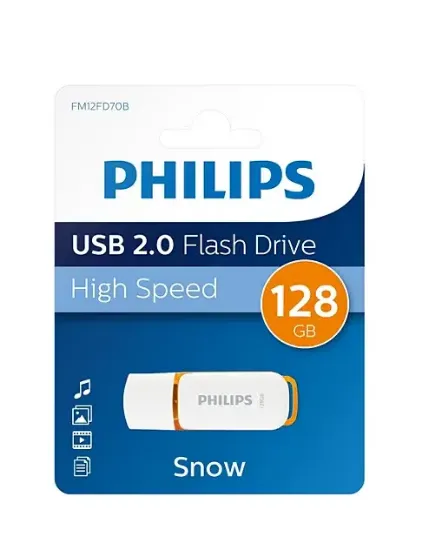 PHILIPS 128GB USB 2.0 SNOW TURUNCU FM12FD70B/00 resmi