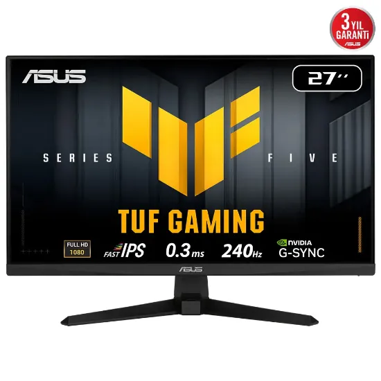 27 ASUS TUF GAMING VG279QM5A 0.3MS 240HZ GAMING AL ELMB SYNC YÜKSEKLİK AYARLI FHD FAST IPS resmi