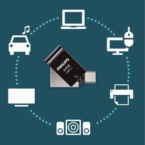 PHILIPS 64GB USB3.1 TYPE-C 100/150 MB/S FM64DC152B resmi