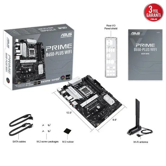 ASUS PRIME B650-PLUS WIFI DDR5 AM5 DP HDMI ATX ANAKART resmi