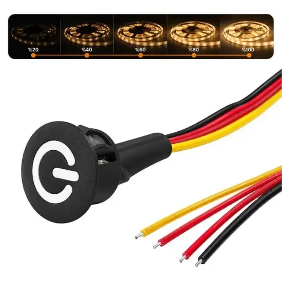 Powermaster PM-30788 12V 13mm Kablolu Led Dimmer Switch Buton resmi