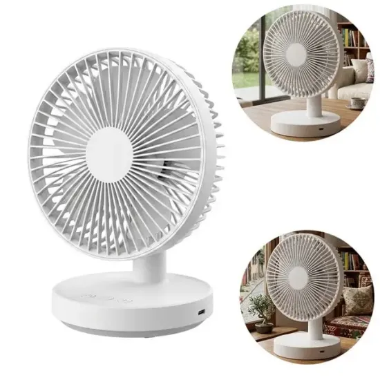 FENY FN-F75 180 Derece Ultra Sessiz 3 Kademeli Şarjlı Mini Masaüstü Beyaz Fan Vantilatör resmi