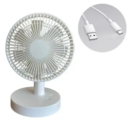 FENY FN-F75 180 Derece Ultra Sessiz 3 Kademeli Şarjlı Mini Masaüstü Beyaz Fan Vantilatör resmi