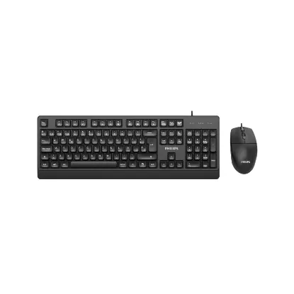 PHILIPS KABLOLU KLAVYE&MOUSE SET SPT6247B SİYAH resmi