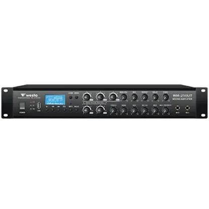 Westa WM-250UT 250W /4-16 Ohm USB/BT/EKO/UK 6 Bölgeli 4 Mik.Giriş Trafolu Mixer Anfi resmi