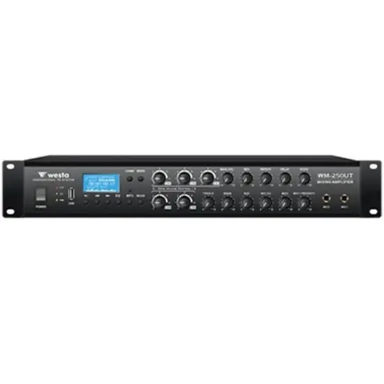 Westa WM-250UT 250W /4-16 Ohm USB/BT/EKO/UK 6 Bölgeli 4 Mik.Giriş Trafolu Mixer Anfi resmi