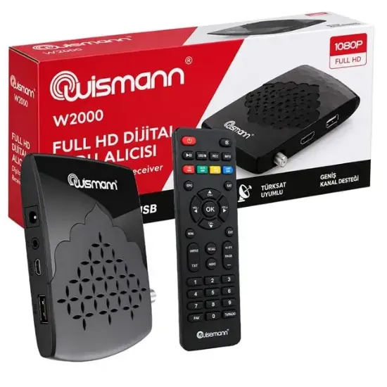 Wismann W2000 Full HD Dijital Mini Uydu Alıcısı HDMI TKGS 8000 Kanal Hafızalı resmi