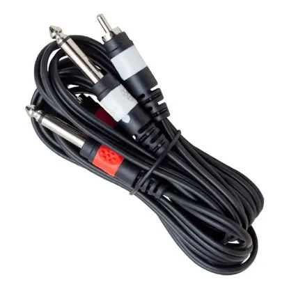Powermaster PM-4285  3 Metre 2 Rca + 2 Mono Gitar Jack Kablo 3 Metre resmi
